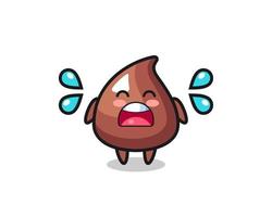 choco chip cartoon illustration with crying gesture