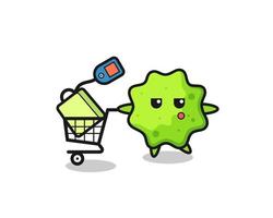 splat illustration cartoon with a shopping cart vector