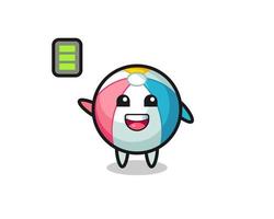 beach ball mascot character with energetic gesture vector