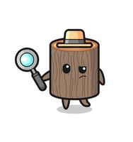 tree stump detective character is analyzing a case vector