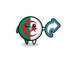 linda bandera de argelia mantenga el símbolo de compartir en las redes sociales vector
