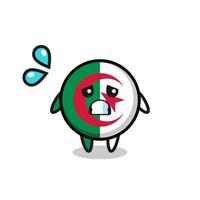 algeria flag mascot character with afraid gesture