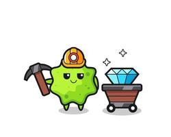 Character Illustration of splat as a miner vector