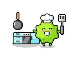 splat character illustration as a chef is cooking vector