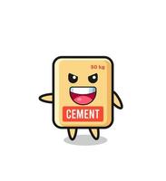 cement sack cartoon with very excited pose vector