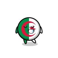 algeria flag cartoon illustration with a shy expression vector