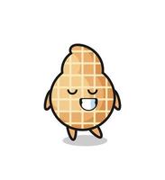 peanut cartoon illustration with a shy expression vector