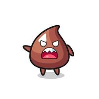 cute choco chip cartoon in a very angry pose vector