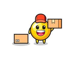 Mascot Illustration of egg yolk as a courier vector