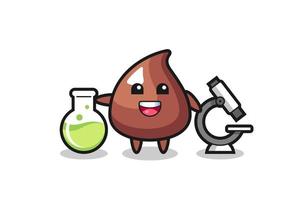 Mascot character of choco chip as a scientist vector