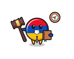 Mascot cartoon of armenia flag as a judge vector