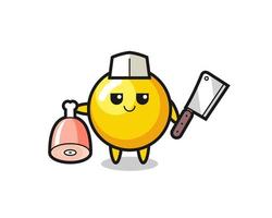 Illustration of egg yolk character as a butcher vector