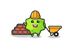 Cartoon character of splat as a builder