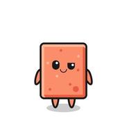 brick cartoon with an arrogant expression vector