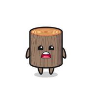 tree stump illustration with apologizing expression, saying I am sorry vector