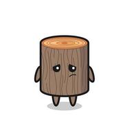 the lazy gesture of tree stump cartoon character vector