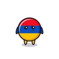 the lazy gesture of armenia flag cartoon character vector