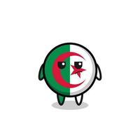 cute algeria flag character with suspicious expression vector