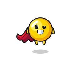 the cute egg yolk character as a flying superhero vector