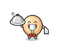 Character mascot of soy bean as a waiters vector