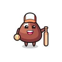 personaje de dibujos animados de choco chip como jugador de béisbol vector