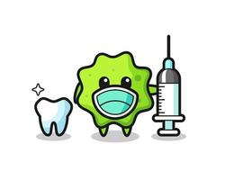 Mascot character of splat as a dentist vector