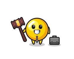 Illustration of egg yolk mascot as a lawyer vector