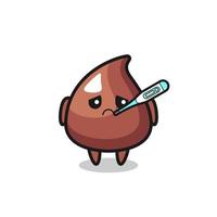 personaje de mascota de choco chip con fiebre vector