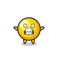 wrathful expression of the egg yolk mascot character vector