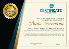 Luxury modern certificate template with texture pattern background. vector