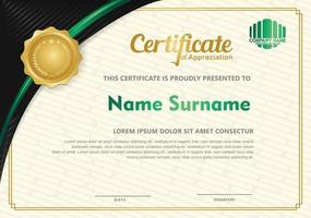 certificate template with circular angel and line ornament modern pattern,diploma