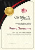 certificate template with circular angel and line ornament modern pattern,diploma. vector