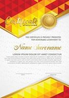 Vertical certificate template with triangle geometric polygonal background, vector