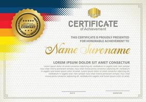 Diploma certificate template with halftone style and modern pattern background vector