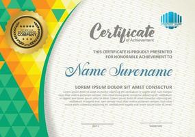 Modern certificate template with polygon texture pattern background. vector