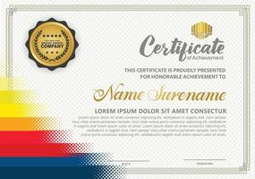 Diploma certificate template with halftone style and modern pattern background vector