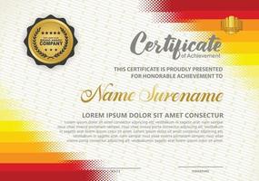 Diploma certificate template with halftone style and modern pattern background vector