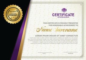 Luxury modern certificate template with texture pattern background. vector