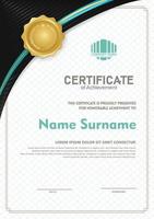 certificate template with circular angel and line ornament modern pattern,diploma. vector