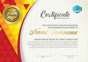 Modern certificate template with polygon texture pattern background. vector