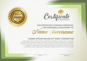 Horizontal certificate template with triangle geometric polygonal frame and modern pattern background. vector illustration