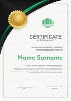 certificate template with circular angel and line ornament modern pattern,diploma. vector