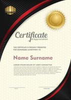 certificate template with circular angel and line ornament modern pattern,diploma. vector