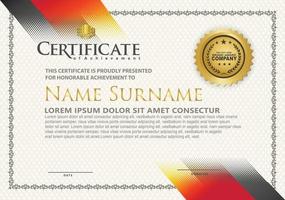 Modern certificate template with diagonal halftone ornament on background. vector illustration