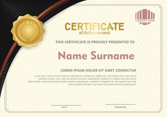 certificate template with circular angel and line ornament modern pattern,diploma