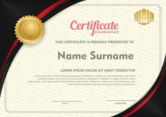 certificate template with circular angel and line ornament modern pattern,diploma