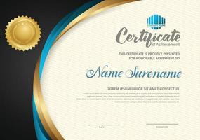 Elegant and futuristic certificate template with curved line shape ornament modern pattern,diploma.