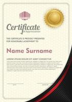 certificate template with circular angel and line ornament modern pattern,diploma. vector