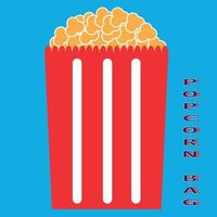 Cinema popcorn box icon flat style vector