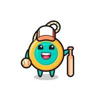 Cartoon character of yoyo as a baseball player vector